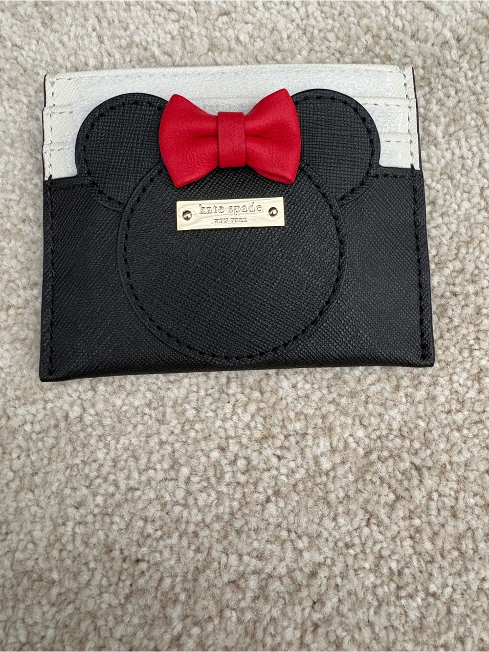 kate spade Kids Black, Red & White Minnie Bow Card Case